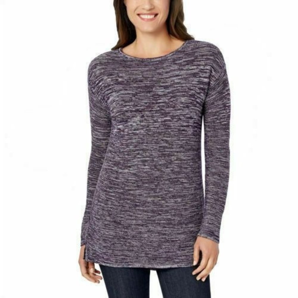 Ellen Tracy medium blue crew neck long sleeve sweater